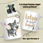 Kutyás bögre a saját fotóból/leírásból illusztrált grafikával - megadható felirattal