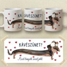   Tacskós bögre (drótszőrű) – „Kávészünet? Minél hosszabb, annál jobb!”