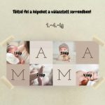 Egyedi bögrére nyomtatható minta – Mama felirat 4 fotóval