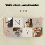 Fényképes bögre minta Anya felirattal – 4 fotós elrendezés