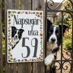 Házszámtábla a kutyáddal – ahol már a kapuban vár a kutyád (fém, A4/A5)