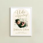 Babafotós születési emlékplakát – személyre szabható