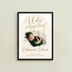 Babafotós születési emlékplakát – személyre szabható