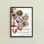 Méhkaptár stílusú fotóplakát – 9 fényképpel és saját üzenettel