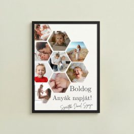   Méhkaptár stílusú fotóplakát – 9 fényképpel és saját üzenettel