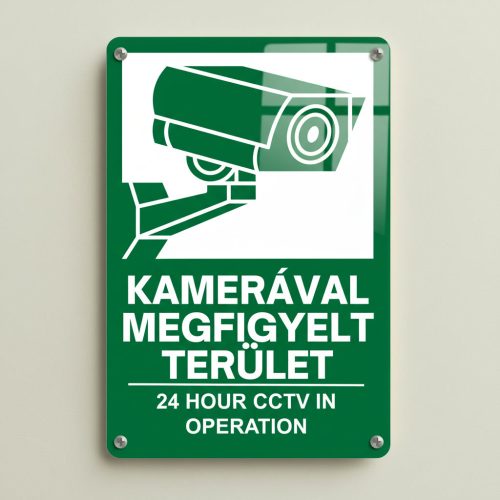 Kamerával megfigyelt terület tábla – prémium alumínium
