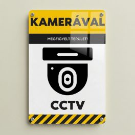CCTV megfigyelés figyelmeztető tábla – alumínium