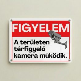   Őrszem – Kamerával megfigyelt terület alumínium tábla – fekvő