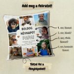 Anyák napi fényképes párna 8 képpel (Plüss hátoldallal)
