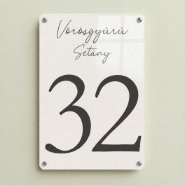 Minimalista elegáns egyedi házszámtábla