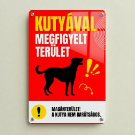 Vigyázz! Harapós kutya tábla alumínium fémtáblán, kültéri használatra