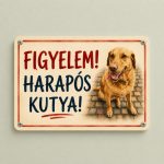 Egyedi harapós kutya tábla saját kutyád fényképéből