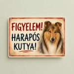 Egyedi harapós kutya figyelmeztető tábla saját kutyád fényképével