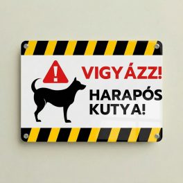 vigyazz-harapos-kutya-tabla-sarga-fekete-aluminium