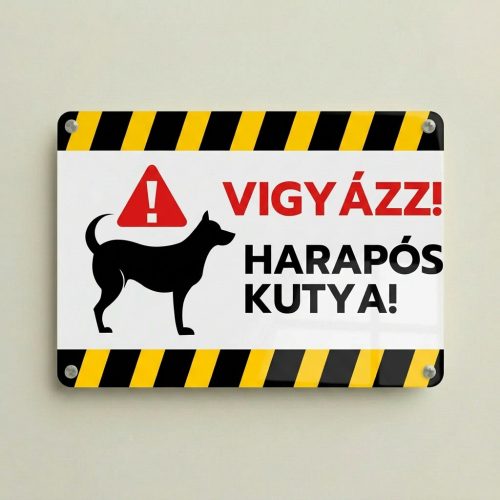 vigyazz-harapos-kutya-tabla-sarga-fekete-aluminium