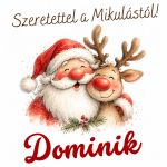 Névre szóló Mikulászsák – Mikulás és rénszarvas mintával