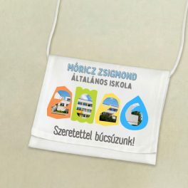   Iskolai ballagási tarisznya - Színes évszámmal, intézmény fotójával