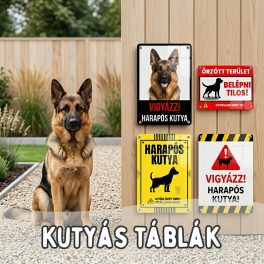 - Kutyás figyelmeztető táblák