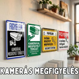 - Kamerás megfigyelés táblák