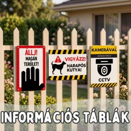 - Információs táblák